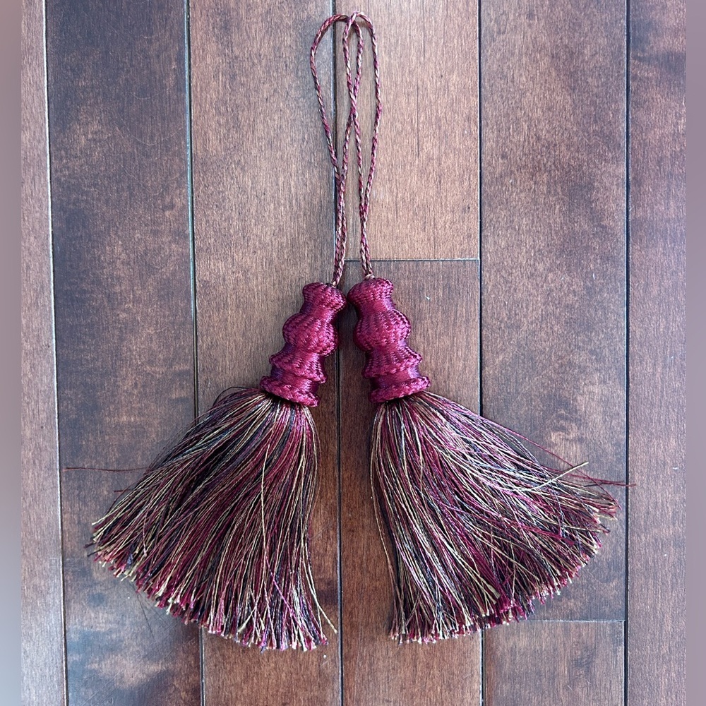 Burgundy Drapery Tassels 10 Inches - Picture 2 of 5